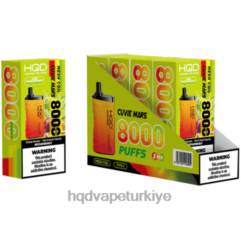 HQD Vape Istanbul - HQD CUVIE MARS tek kullanımlık limon tutku meyvesi F2F46208