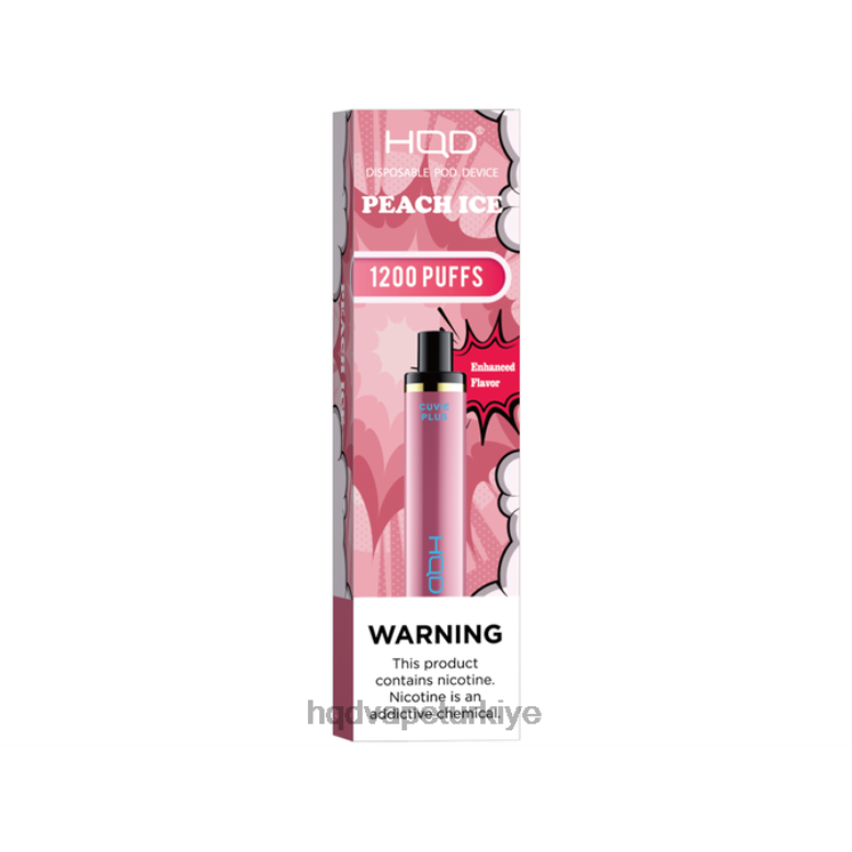 HQD Vapes Online - HQD CUVIE PLUS tek kullanımlık elektronik sigara şeftalili buz F2F46230