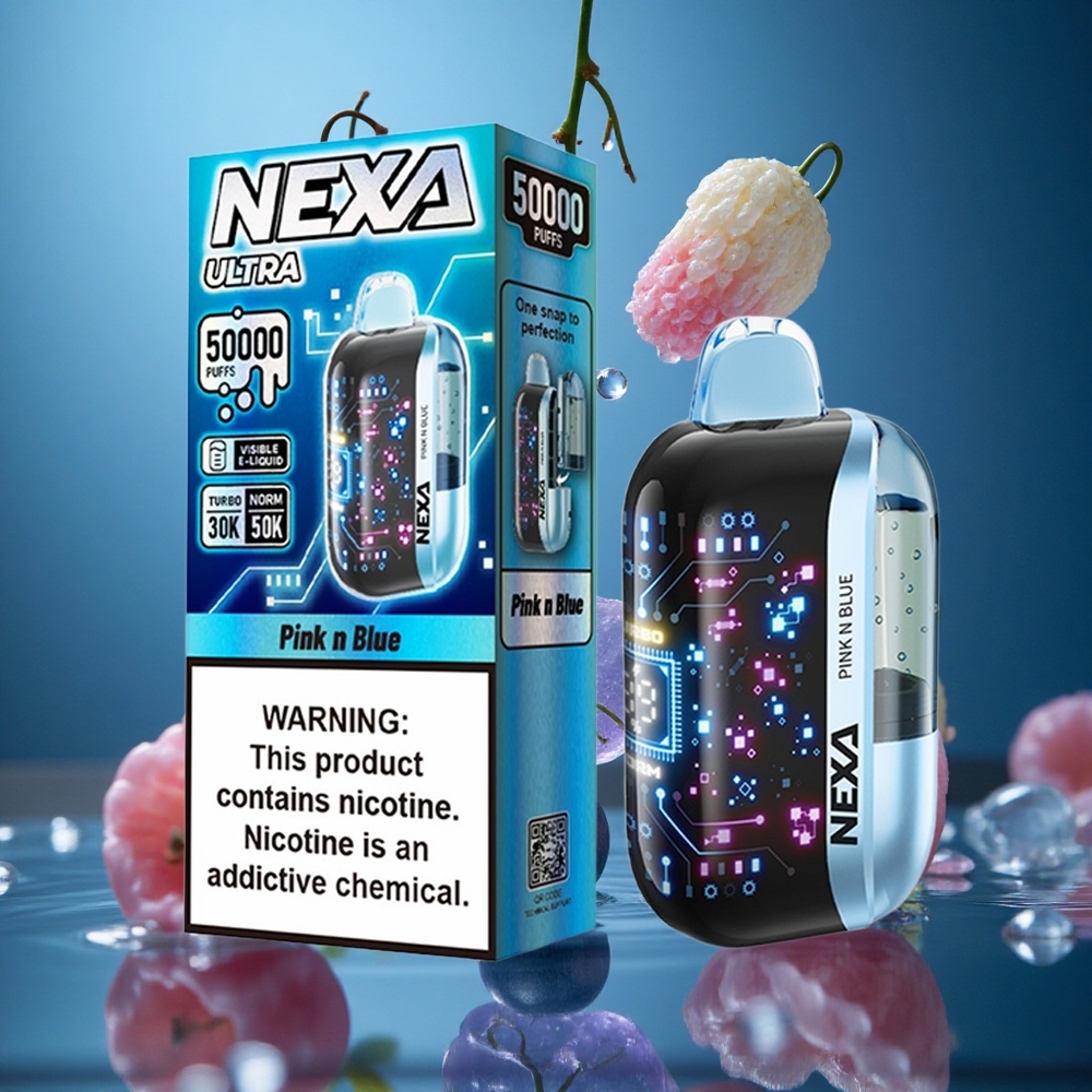 NEXA Ultra 50000 Puff Pembe ve Mavi 3d Kavisli Ekran Turkey vapes