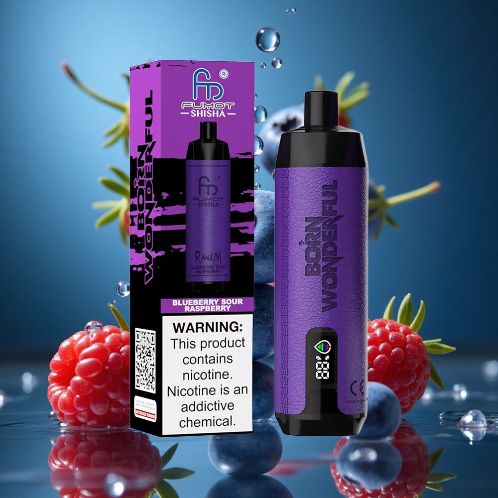 RandM Fumot Shisha 10000 Puff Ahudulu Ekşi Yaban Mersini LED Göstergeli Turkey vapes