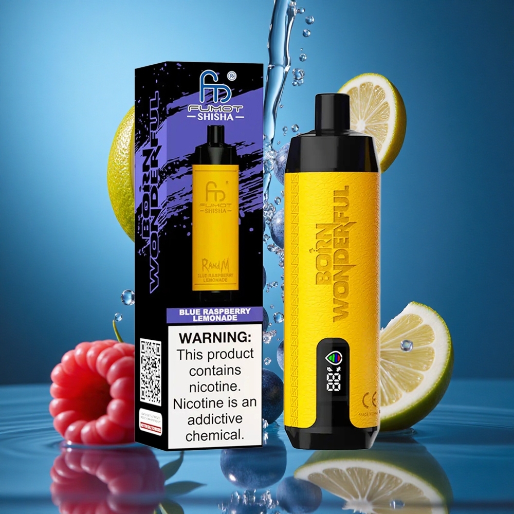 RandM Fumot Shisha 10000 Puff Mavi Ahududu Limonatası Turkey vapes