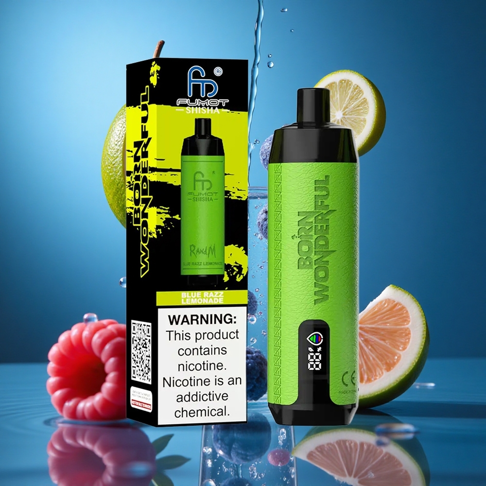 RandM Fumot Shisha 10000 Puff Mavi Razz Limonata Turkey vapes