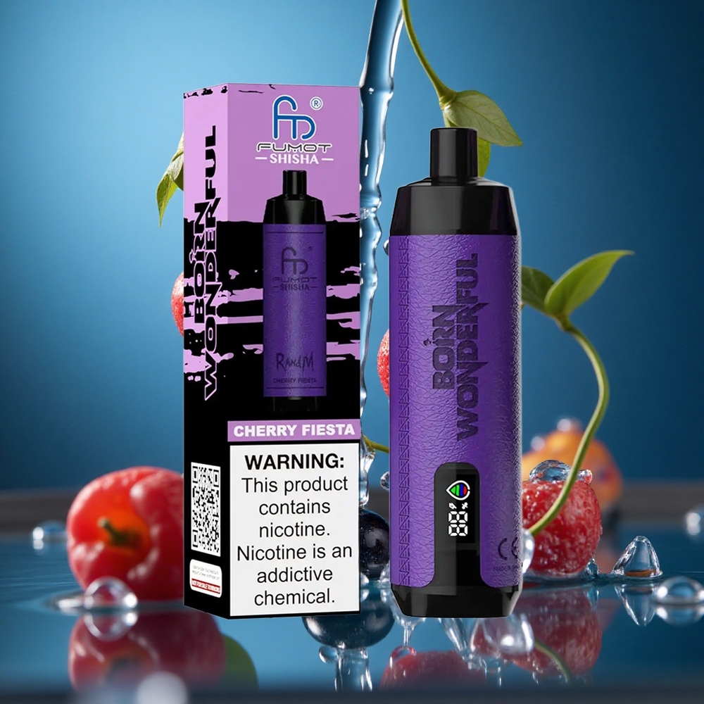 RandM Fumot Shisha 10000 Puff Vişne Şenliği LED Göstergeli Turkey vapes