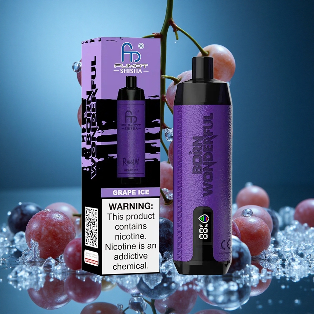 RandM Fumot Shisha 10000 Puff Üzüm Buz Aromalı LED Göstergeli Turkey vapes