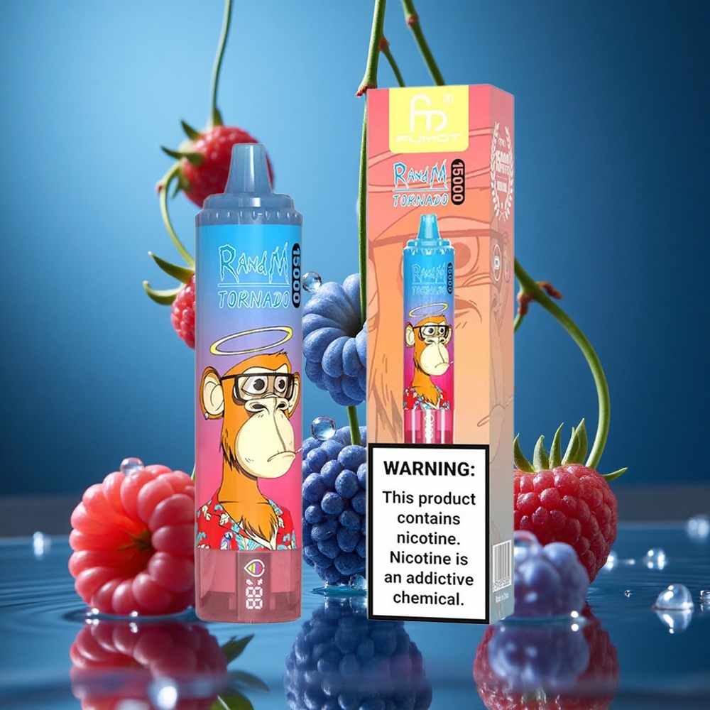 RandM Fumot Tornado 15000 Puff Mavi Ahududu Kiraz Mesh Coil Turkey vapes