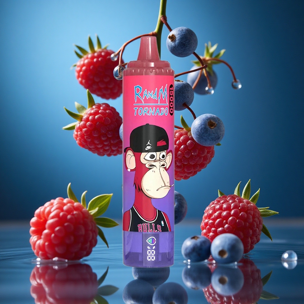 RandM Fumot Tornado 15000 Puffs Ahşap Teknoloji Blu Ahududu Turkey vapes