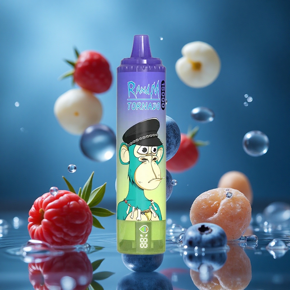 RandM Fumot Tornado 15000 Puffs Ahududu Balon Şeker LCD 25ml Turkey vapes