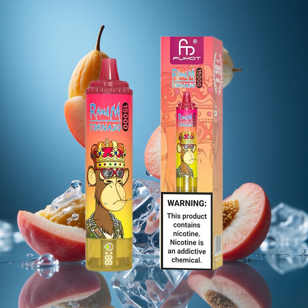 RandM Fumot Tornado 15000 Puffs Şeftali Buz Turkey vapes