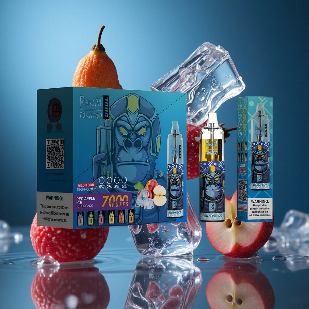 RandM Fumot Tornado 7000 Puff Kırmızı Elma Buz Turkey vapes