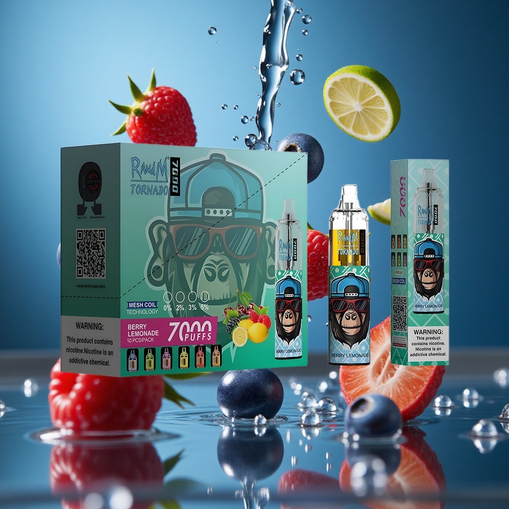 RandM Fumot Tornado 7000 Puffs Ahududu Limonata Turkey vapes