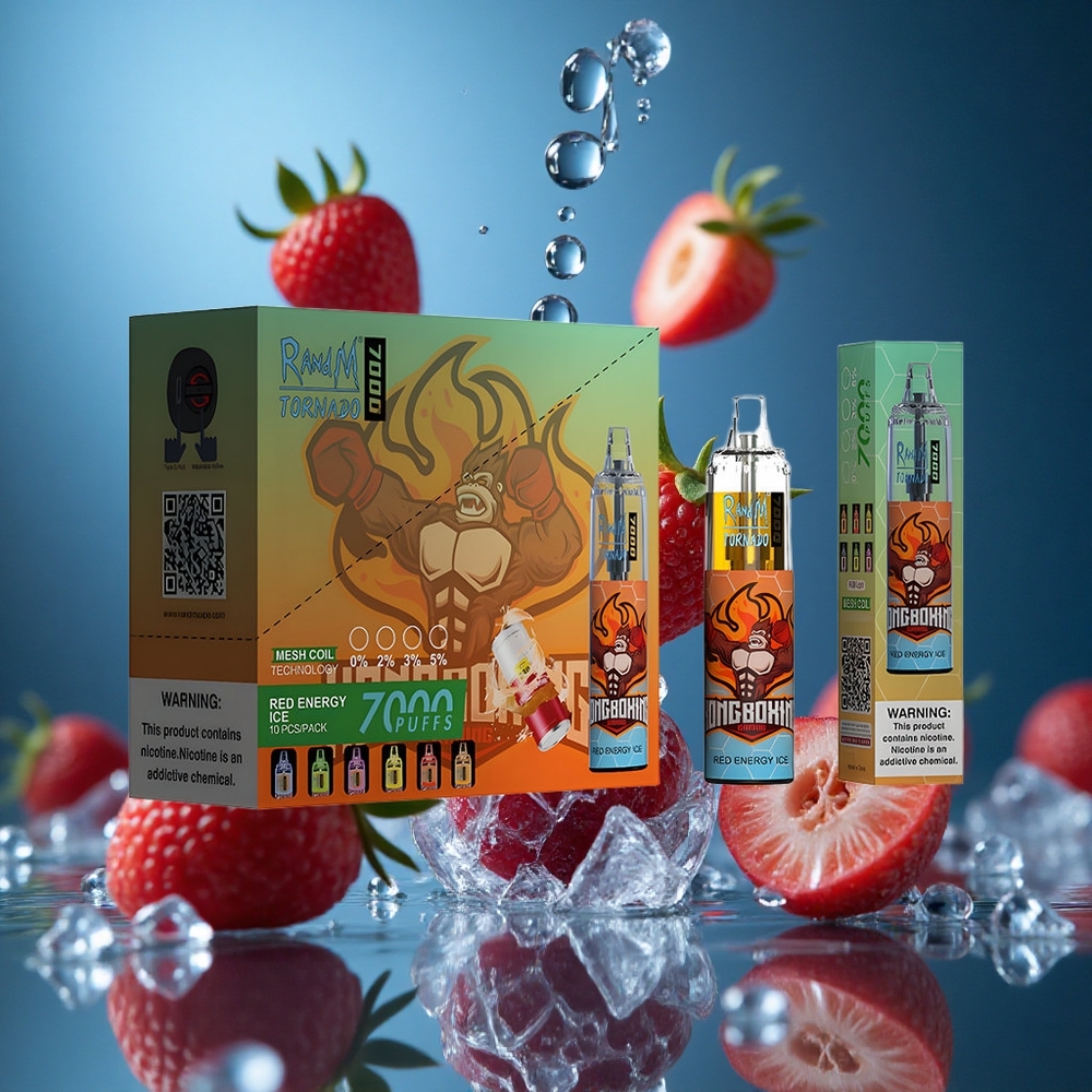 RandM Fumot Tornado 7000 Puffs Kırmızı Enerji Buz Turkey vapes