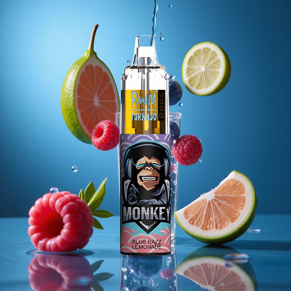 RandM Fumot Tornado 7000 Puffs Mavi Ahududu Limonata Turkey vapes