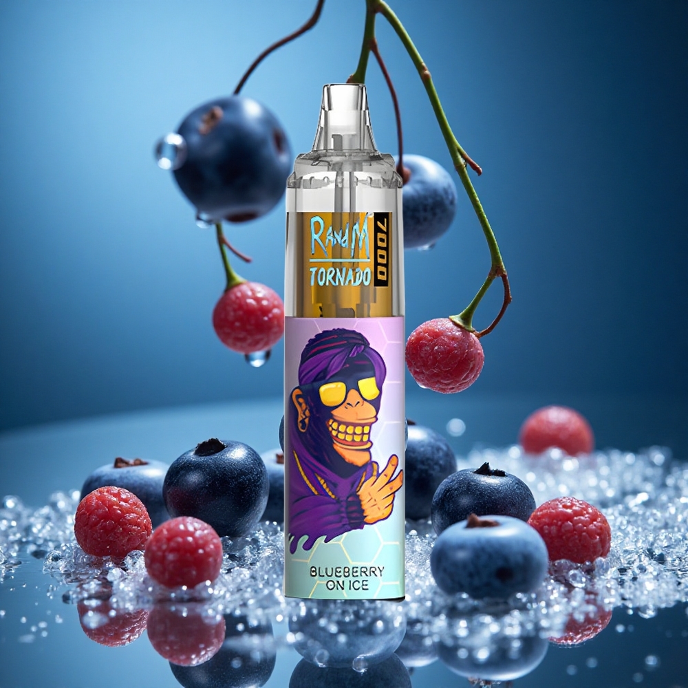 RandM Fumot Tornado 7000 Puffs Yaban Mersini Buz Kombinasyonu RGB Light Turkey vapes