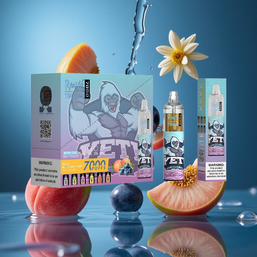 RandM Fumot Tornado 7000 Puffs Şeftali Yaban Mersini Şeker Turkey vapes