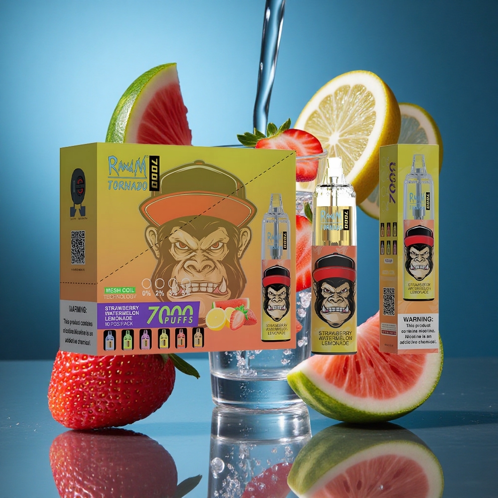 RandM Fumot Tornado 7000 Puffs Çilek Karpuz Limonata Turkey vapes