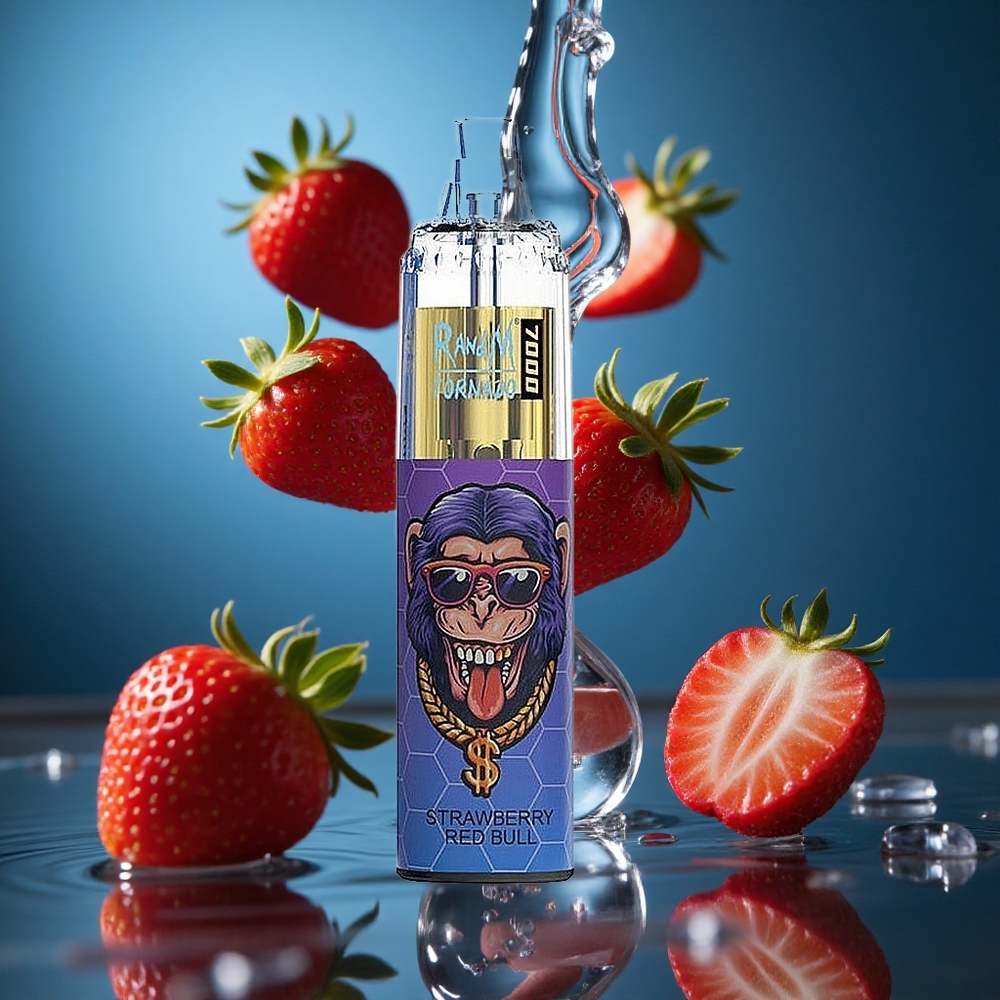 RandM Fumot Tornado 7000 Puffs Çilekli Kırmızı Boğa Türkiye vapes