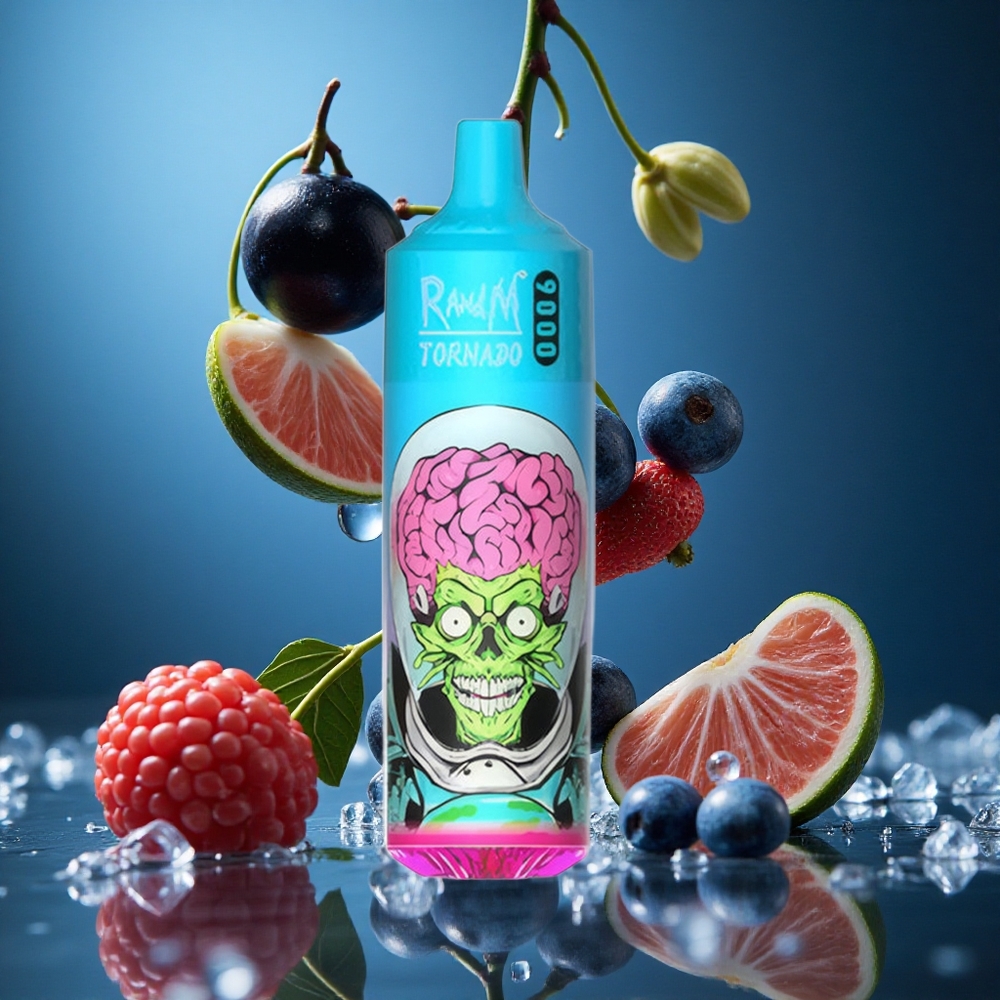 RandM Fumot Tornado 9000 Puff Siyah Ejderha Buz 18 mL Turkey vapes