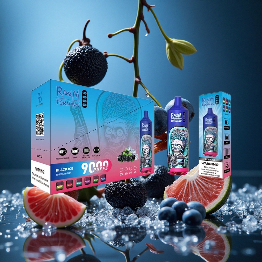 RandM Fumot Tornado 9000 Puffs Siyah Buz Turkey vapes