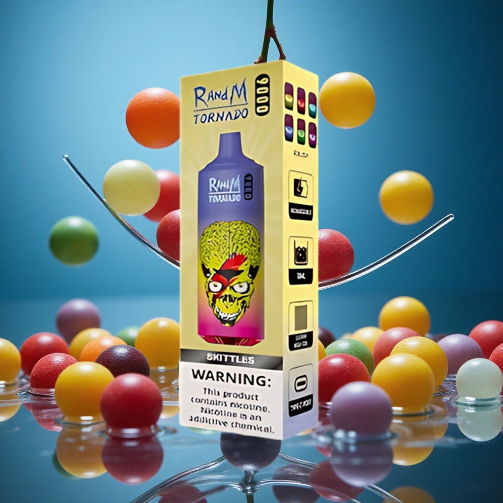 RandM Fumot Tornado 9000 Puffs Çeşitli Aromalar ve Gökkuşağı Şekerleri Turkey vapes