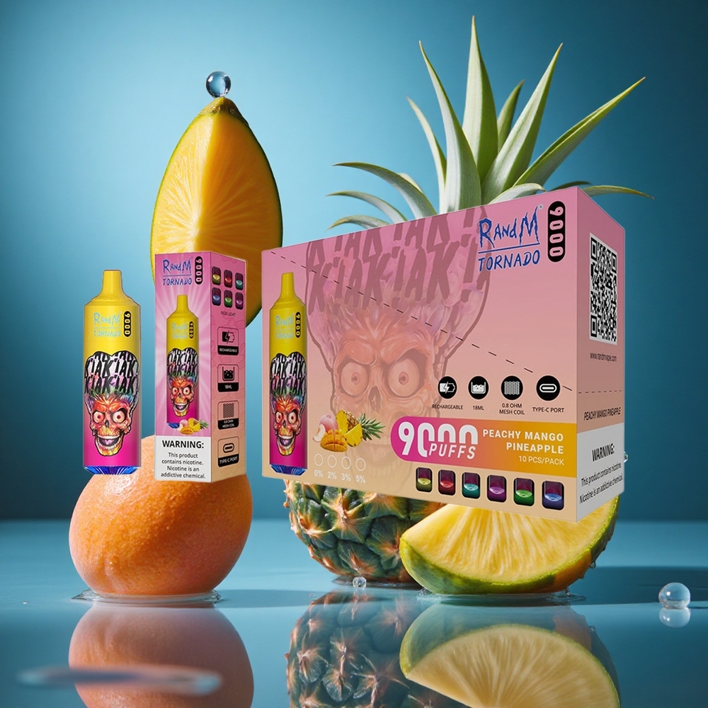 RandM Fumot Tornado 9000 Puffs Şeftali Mango Ananas Turkey vapes