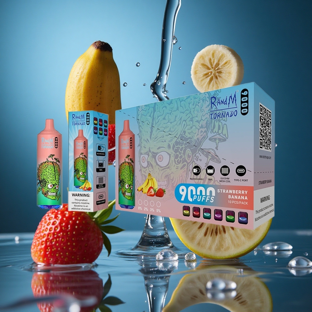 RandM Fumot Tornado 9000 Puffs Çilek Muz Turkey vapes