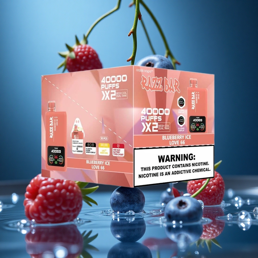 Razz Bar 40000 Puff Ahududu Buz Aşk 66 Turkey vapes
