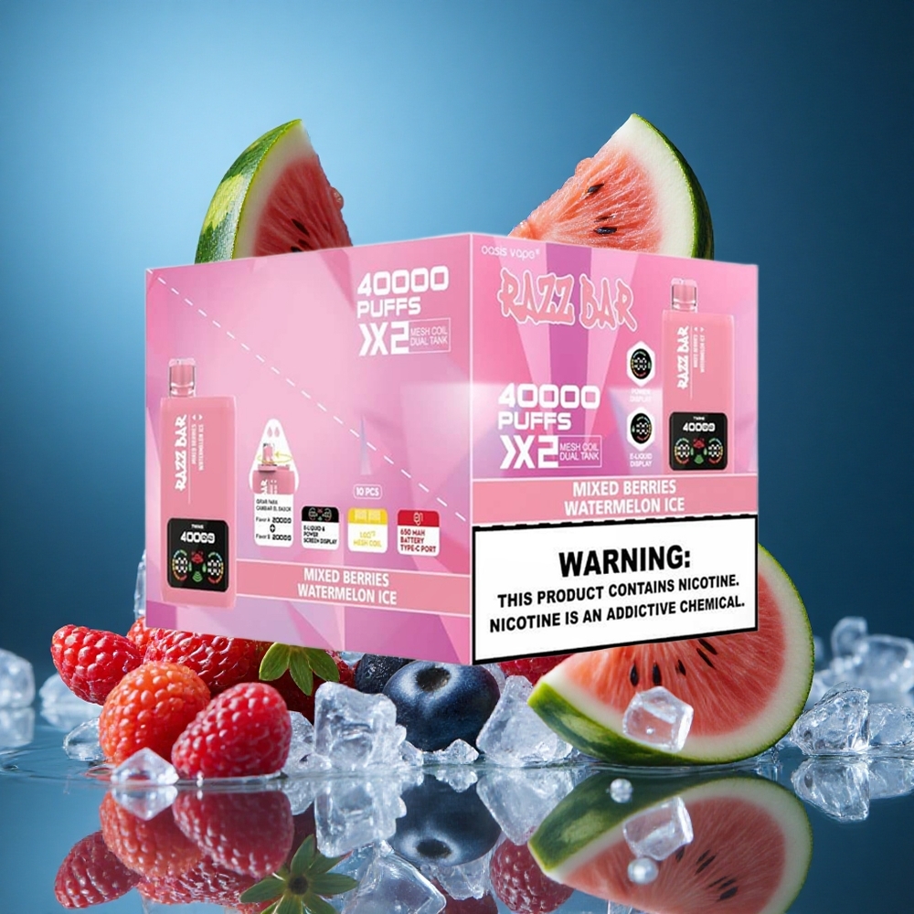 Razz Bar 40000 Puffs Karışık Meyveler_Karpuz Buz Ekranlı Turkey vapes