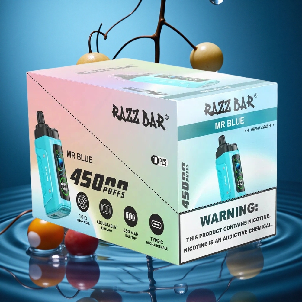 Razz Bar 45000 Puffs Ayarlanabilir Hava Akışı Mr Mavi Turkey vapes