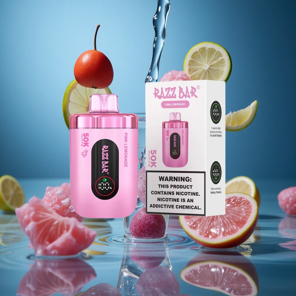 Razz Bar 50000 Puff Pembe Limon Aromalı Turkey vapes