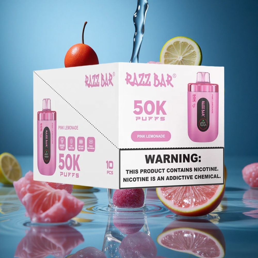 Razz Bar 50000 Puff Pembe Limon Aromalı Turkey vapes