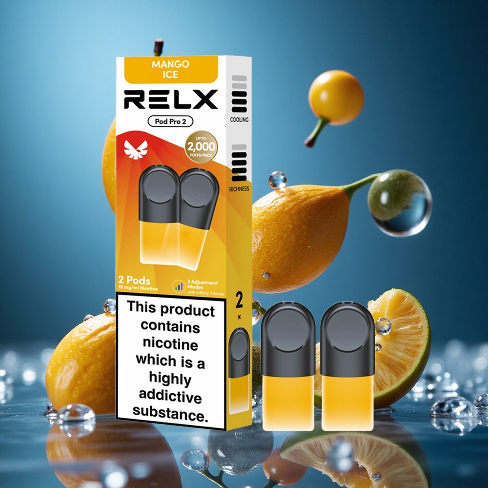 RELX Pod Pro 2 600 Puffs Mango Buz %1,8 Nikotin İçerir Turkey vapes